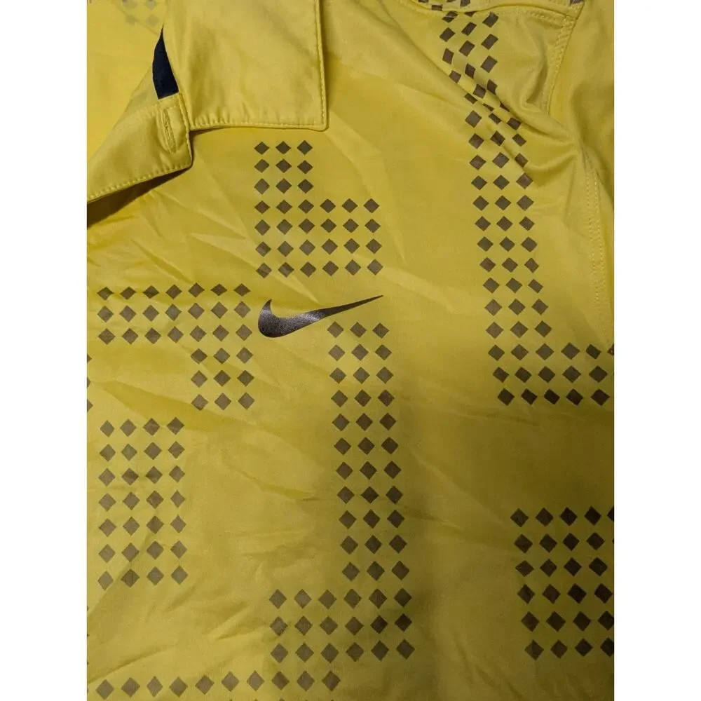 Nike Large Dri-FIT Men's Yellow Golf Polo Shirt Regular Fit Short Sleeve Lg